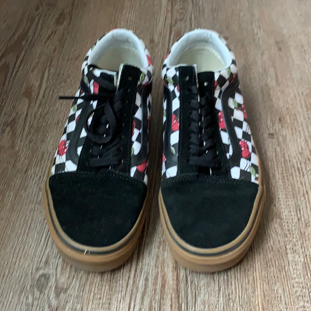 Cherry print vans